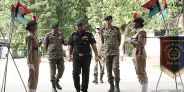 ग्रुप कमांडर ने किया एनसीसी शिविर का निरीक्षण